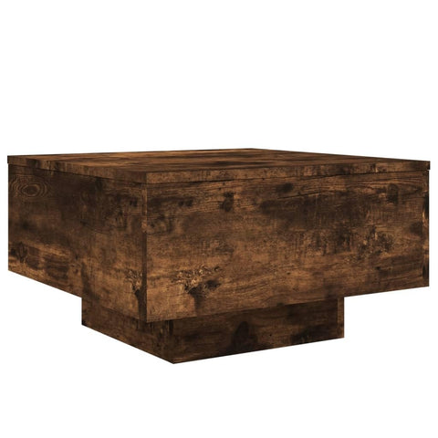 vidaXL Smoked Oak Coffee Table - Engineered Wood Modern Side Table with Sturdy Tabletop - Multifunctional Living Room Furniture - Brown 21.7"x21.7"x12.2"