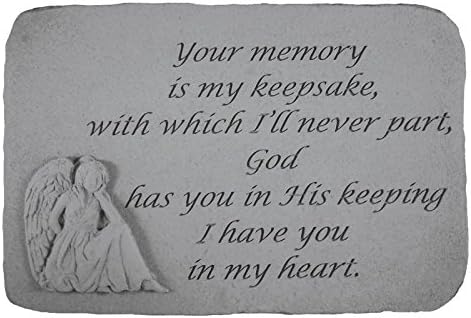 Design Toscano Your Memory is My Keepsake: Angel Cast Stone Memorial Garden Marker