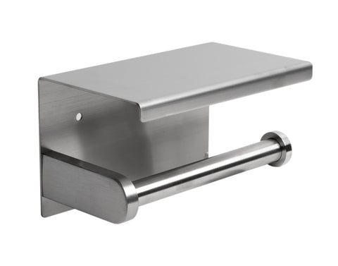 ALFI brand ABTP66-BSS Brushed Stainless Steel Toilet Paper Holder with Shelf