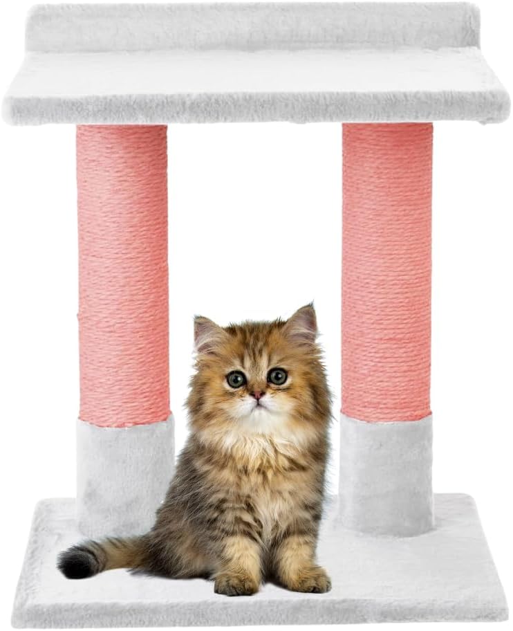 24 Inch Classic Comfort for Indoor Modern Premium Cats and Kittens Scratcher Larger Base for Better Stability, (White, Pink)