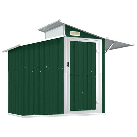 vidaXL Garden Shed Green Galvanized Steel 106.3 x 51.2 x 82.2 in Durable
