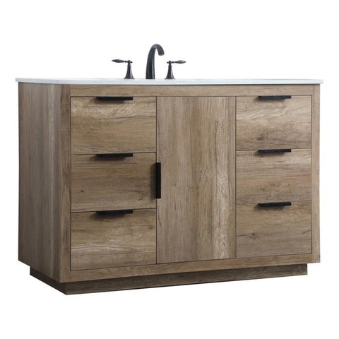 Elegant Kitchen and Bath Blake 48" Solid Wood Single Bathroom Vanity in Oak