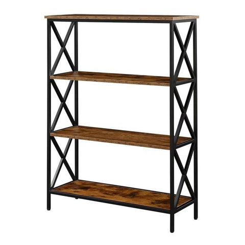 Convenience Concepts Tucson 4-Tier Bookcase, Barnwood/Black