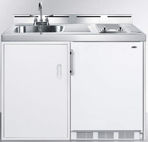 Summit C48ELGLASS Kitchen All in One Combination Unit, White