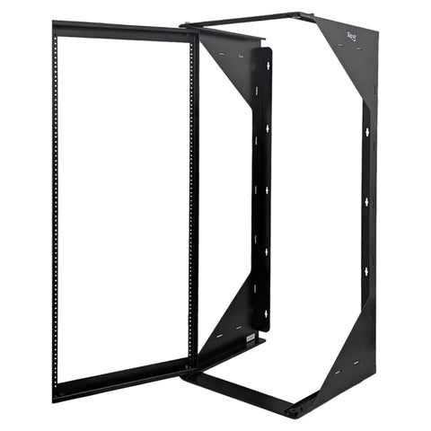 ICC 25U Wall Mount 19? Swing Frame Server Rack – Open Frame Rack with Reversible Gate, 18? Deep, 85?lb Load – For Patch Panels, Switches, AV, IT & Telecom Equipment Installations