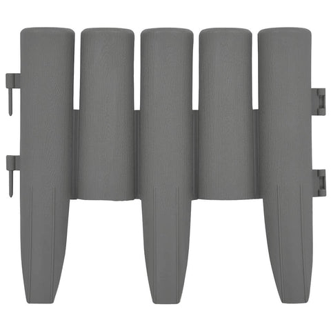 vidaXL Garden Edging 36 Pcs, Landscape Edging for Patio Backyard, Garden Fence for Plant Flower DIY Decorative, Edging Border Barrier, Gray PP