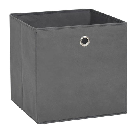 vidaXL Gray Storage Boxes Set Of 10 Durable Non-Woven Fabric Cube Containers 11X11X11 In Compact Organization For Bedroom Living Room Box Chest Pack Organizer Organizing Bin Home Solution