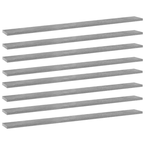 vidaXL Modern Bookshelf Boards 8 pcs Set, Concrete Gray, Engineered Wood, Easy-to-Clean | Replacement or Additional Storage Boards