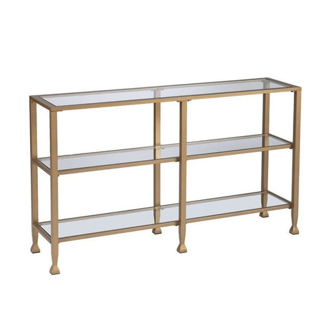 Southern Enterprises Jaymes Metal/Glass Console Table, 29-1/4"H x 48-1/2"W x 12-3/4"D, Gold