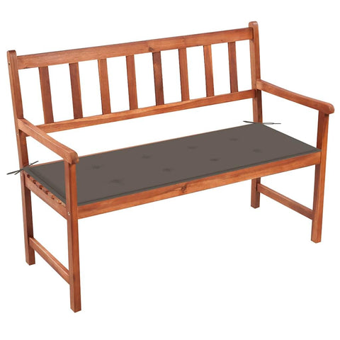 vidaXL Classic Outdoor Patio Bench with Cushion - Robust Solid Acacia Wood with Oil Finish, Taupe Cushion Included, Weather-and-Tear Resistant, Easy Assembly - Ideal for Patio, Garden, Backyard