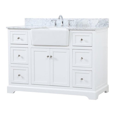 Elegant Decor Franklin 48" Aluminum MDF Single Bathroom Vanity in White