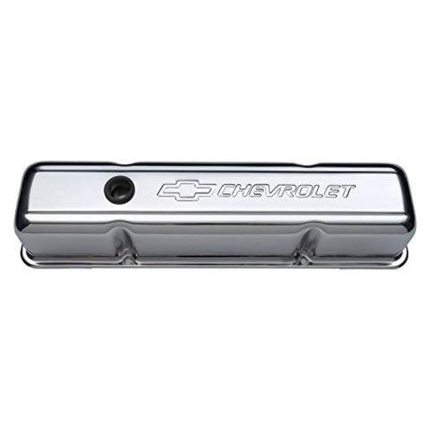 Proform 141-103 SBC Chrome Bowtie Valve Cover - Tall with Baffle
