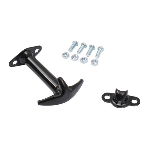 Brock Replacement Black Hood Latch Safety Catch Kit Compatible with 1944-1986 CJ Series 1987-1995 Wrangler 55009343 55009428