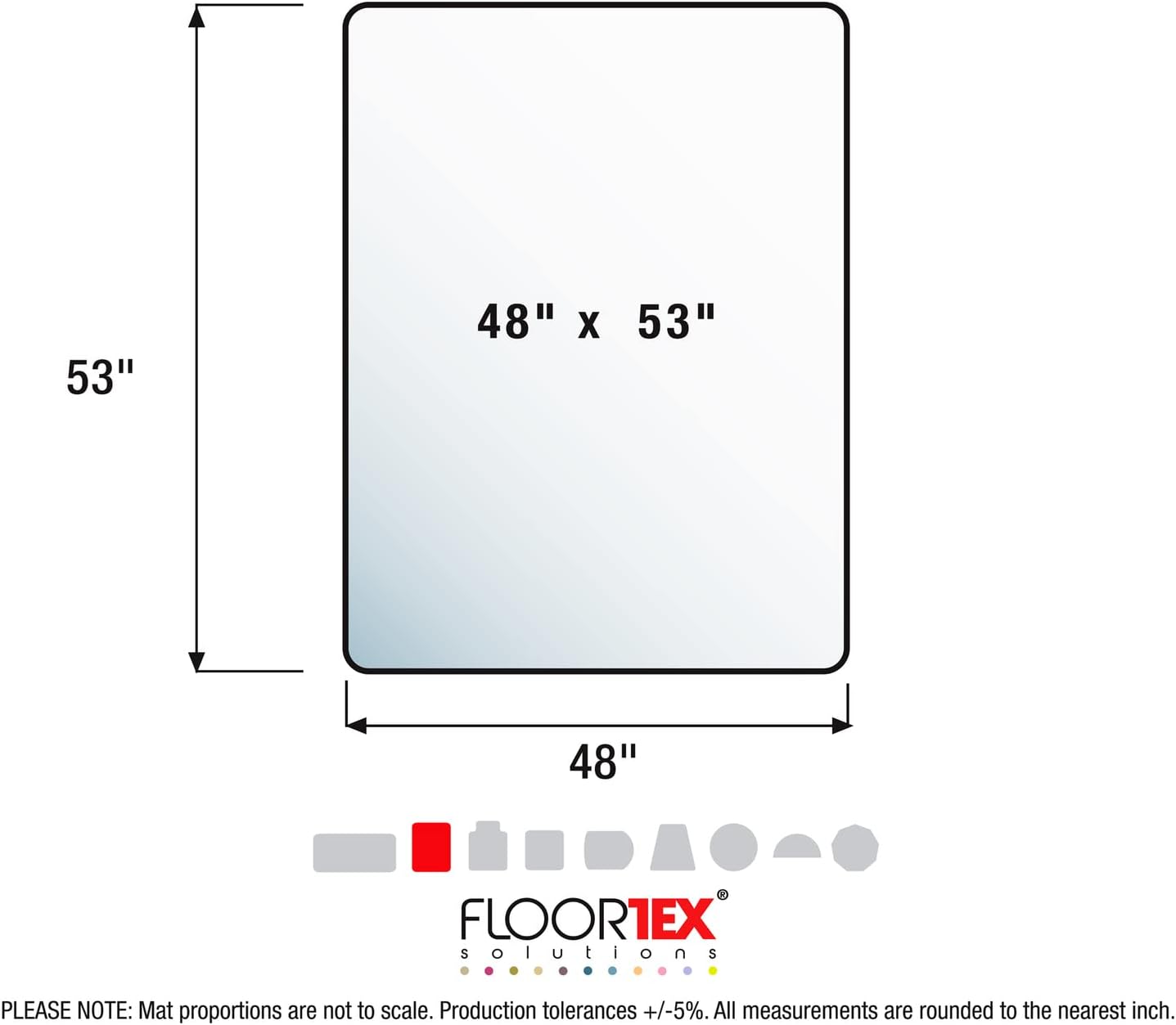 Valuemat Plus Polycarbonate Rectangular Chair Mat for Low Pile Carpets - 48Inch x 53Inch