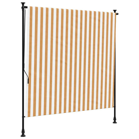 vidaXL Outdoor Roller Blind in Striped Design 78.7X106.3 in UV Resistant Fabric and Steel Ideal for Garden, Balcony Shade, Stripe Patio, Retractable Awnings, Privacy Screen Solutions
