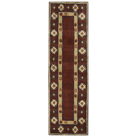 Rizzy Home Alora Decor Ryder 2'6" x 10' Tribal Burgundy/Tan/Rust/Navy/Sage Hand-Tufted Rug