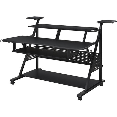 Acme Furniture Metal and Wooden Music Desk with Wheels, Black