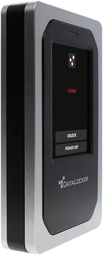 DataLocker DL4 FE 1 TB Password Protected Hardware Encrypted HDD, Easy Screen Guided Use, AES 256, IP64 Dust, TAA Compliant Trusted Supply Chain, OS Independent, USB-C/USB-A