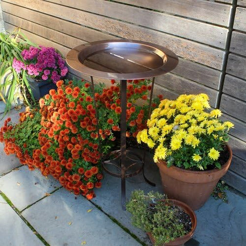 18" Classic Copper Birdbath with Tulip Stand by Achla Designs