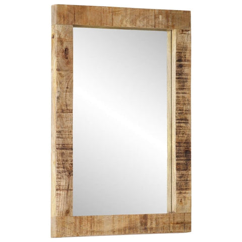 vidaXL Mirror, Wall Mounted Mirror, Make Up Mirror for Bathroom Hallway Living Room, Vanity Mirror, Decoration Mirror, Solid Wood Mango and Glass