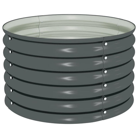 vidaXL Chic Steel Planter, Trendy Garden Decor, Sleek Elevated Flower Bed, Tough Outdoor Gardening Fab for Patios
