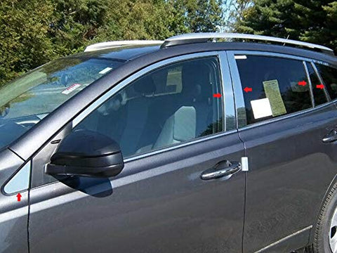QAA is Compatible with 2013-2018 Toyota Rav4 10 Piece Stainless Pillar Post Trim PP13183