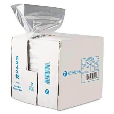 Inteplast Group PB080418R Get Reddi Food & Poly Bag, 8 x 4 x 18, 8-Quart, 0.68 Mil, Clear (Case of 1000)