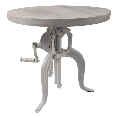 Regan Adjustable Crank Accent Table - Whitewash