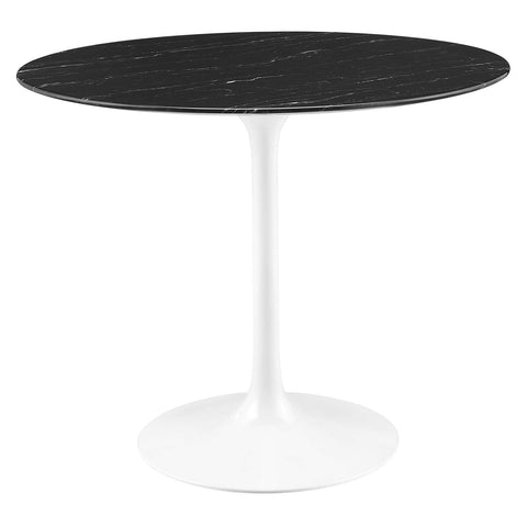 Modway Lippa Dining Table, 36", White Black