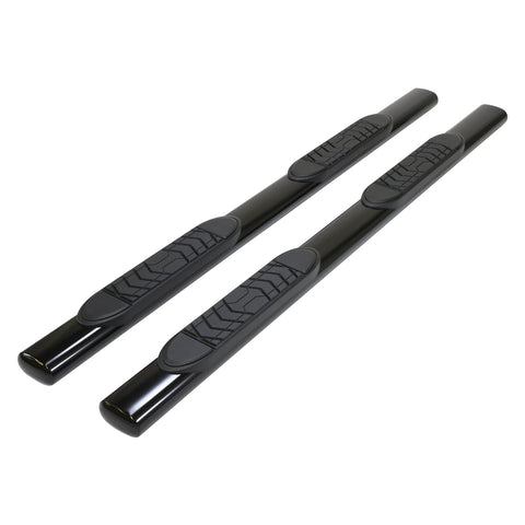Trailfx Side Step Bars Fits 2023–2025 GMC Sierra 1500 5 Inch Oval Straight Nerf Bars with Step Pads Black Semi-Gloss Powder-Coated Steel Welded End Caps Rocker Panel Mount Set of 2 TrailFX A7087B