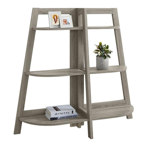 Monarch Specialties Dark Accent Etagere Bookcase, 48", Taupe