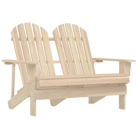 vidaXL Solid Fir Wood 2-Seater Patio Adirondack Chair - Brown Light - Modern Style - Weather- Garden Seating