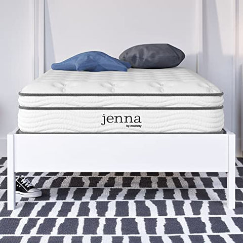 Modway Jenna 8” Innerspring and Memory Foam Narrow Twin Mattress With Individually Encased Coils White