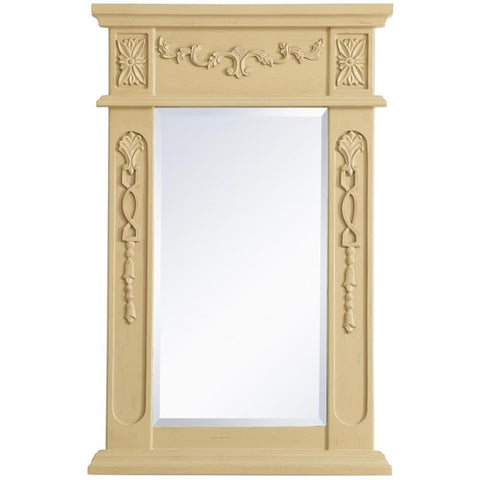 Elegant Decor Danville 28" x 18" Wood Bathroom Mirror in Light Antique Beige