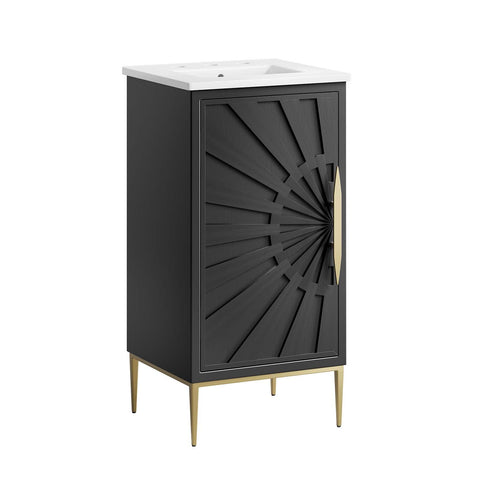 Modway Awaken Bathroom Vanity Cabinet, 18", White Black