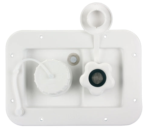B&B Molders, 94222 City/Gravity Water Fill Dish with Plastic Check Valve – Polar White, Leak-Tested UV-Stable Acrylonitrile Construction, OEM Replacement – Made in USA