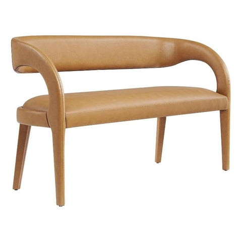 Modway Pinnacle Vegan Leather Accent Bench in Tan