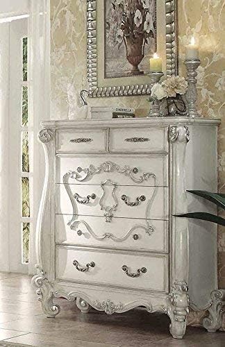 ACME Versailles Bone White Vanity Stool