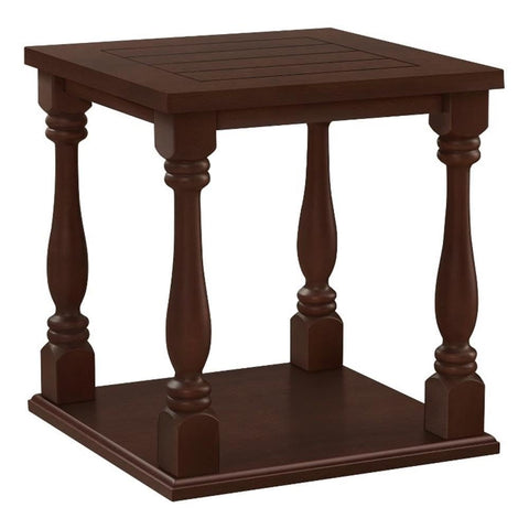 Monarch Specialties 3970 Accent, 2 Tier, End, Side Table, Square, Nightstand, Lamp, Brown Table-25 H/Espresso Veneer, 23.75" L x 23.75" W x 25.25" H