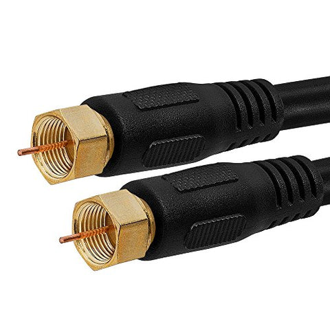 Cmple Digital Coaxial Cable F-Type Male RG6 Coax Digital Audio Video with F Connector Pin Satellite Cord - 50 Feet Black