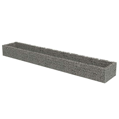vidaXL Gabion Planter, Galvanized Steel, Large Outdoor Raised Bed for Garden or Patio, High Load Capacity, Sturdy and Weather-Resistant, Silver