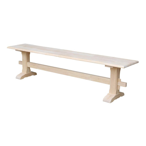 International Concepts Live Edge Unfinished Trestle Bench