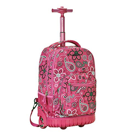 Rockland Single Handle Rolling Backpack, Bandana, One Size