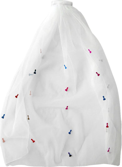 Kheper Games Naughty Novelty Bride Veil - Fun Bachelorette Party & Hen Night Accessory