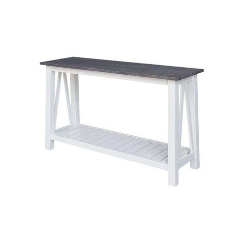 IC INTERNATIONAL CONCEPTS Surrey Solid Wood Console/Sofa Table in White/Heather Gray