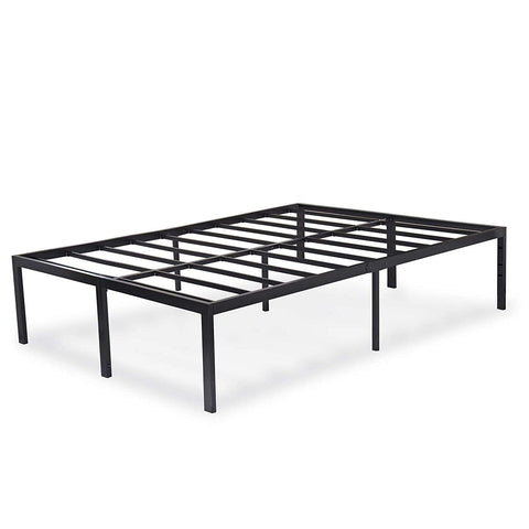 Fast Furnishings Full 18-inch High Rise Heavy Duty Black Metal Platform Bed Frame