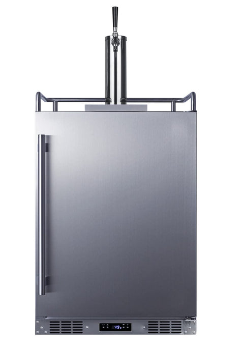 Summit Appliance SBC683OS 24" Wide Built-in Outdoor Beer Kegerator, 5.6 cu.ft Interior, Weatherproof, Automatic Defrost, Digital Thermostat, Tap Cool System, Adjustable Shelves, 4 Casters