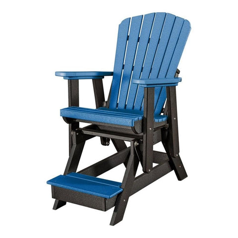 OS Home and Office Furniture Resin Fan Back Balcony Glider in Blue/Black