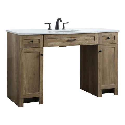 Elegant Kitchen and Bath Cooper 54" Solid Wood Bathroom Vanity in Natural Oak