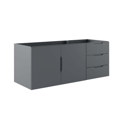 Modway Vitality 47" MDF and Particleboard Bathroom Vanity Cabinet in Gray